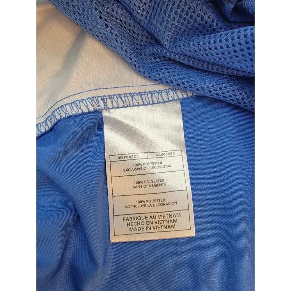Nike Swim Shorts XXL Blue White Cargo Pocket Drawstring Unlined Beach Board